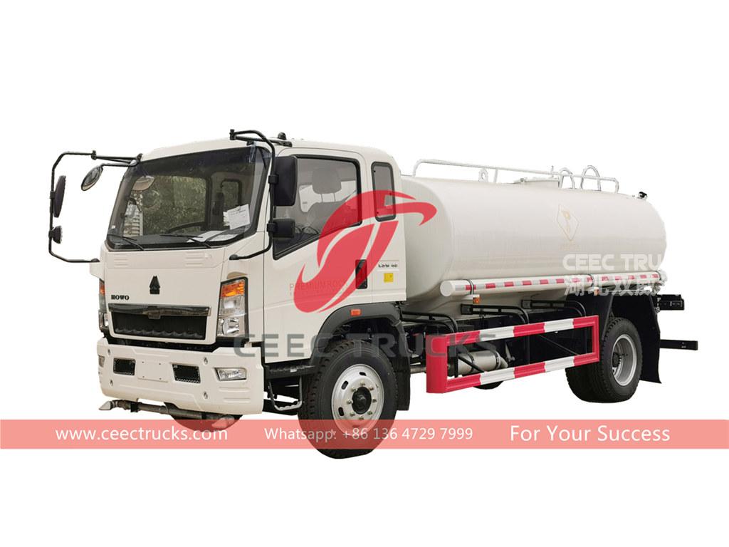 HOWO 6 wheeler 8 tons water tank truck for Africa