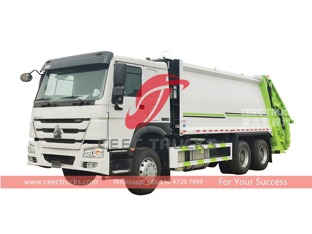 Good quality HOWO 6×4 back loading garbage truck for sale