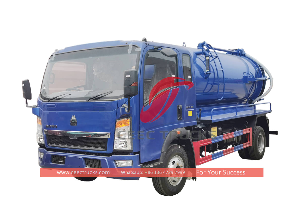 HOWO 4×2 RHD 6CBM vacuum septic tank truck for sale