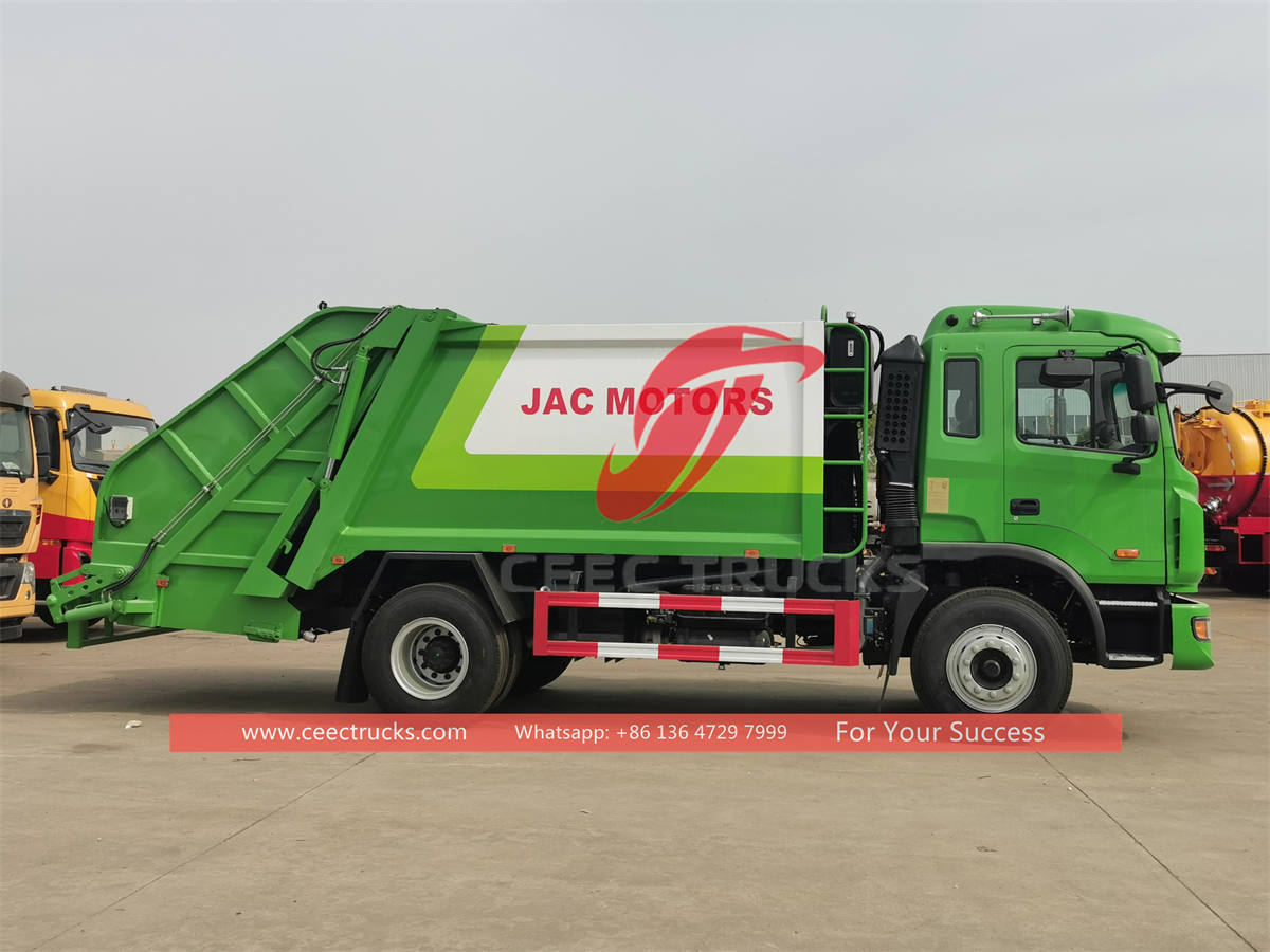 High quality JAC 12CBM compression waste collection truck for sale