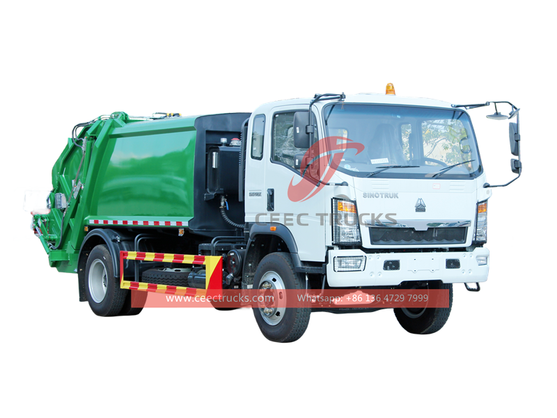 HOWO 170hp garbage compactor truck