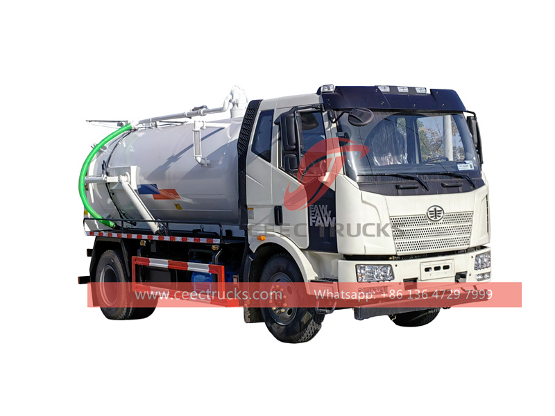 FAW 10000L sewer pump tanker truck