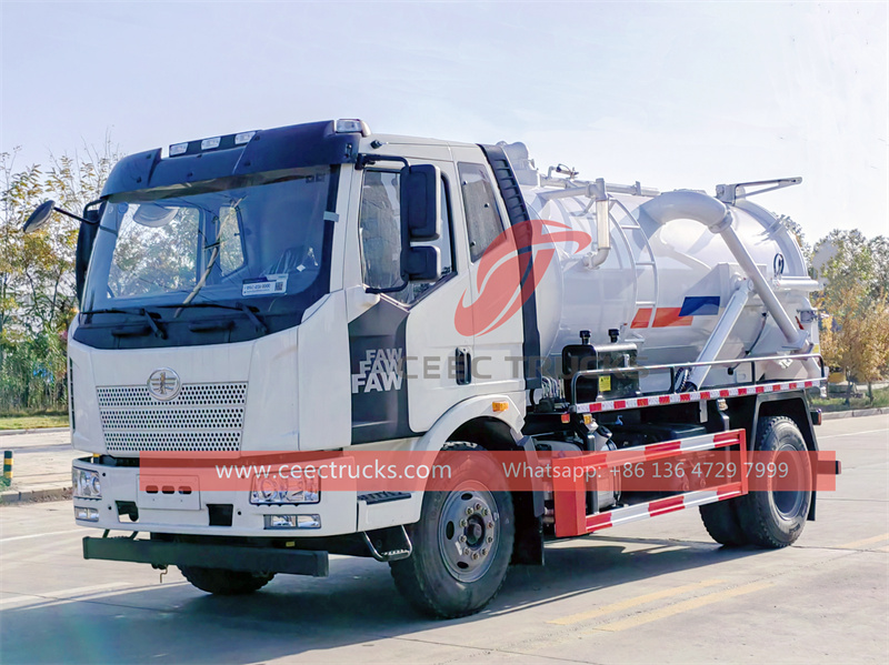 FAW 10000L sewer pump tanker truck