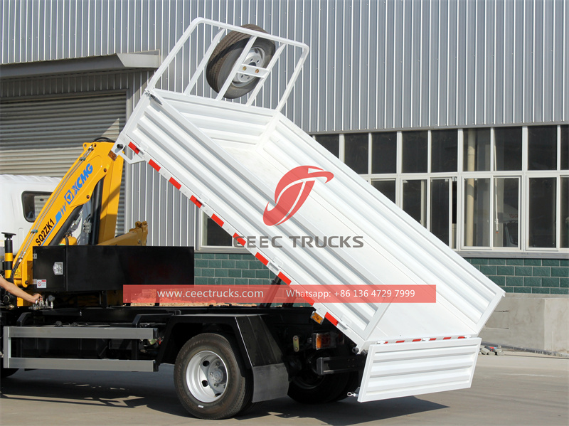 ISUZU NPR double cabin truck with folding crane&nbsp;