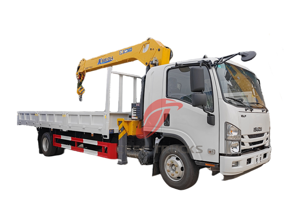 Isuzu cargo truck mounted XCMG boom crane