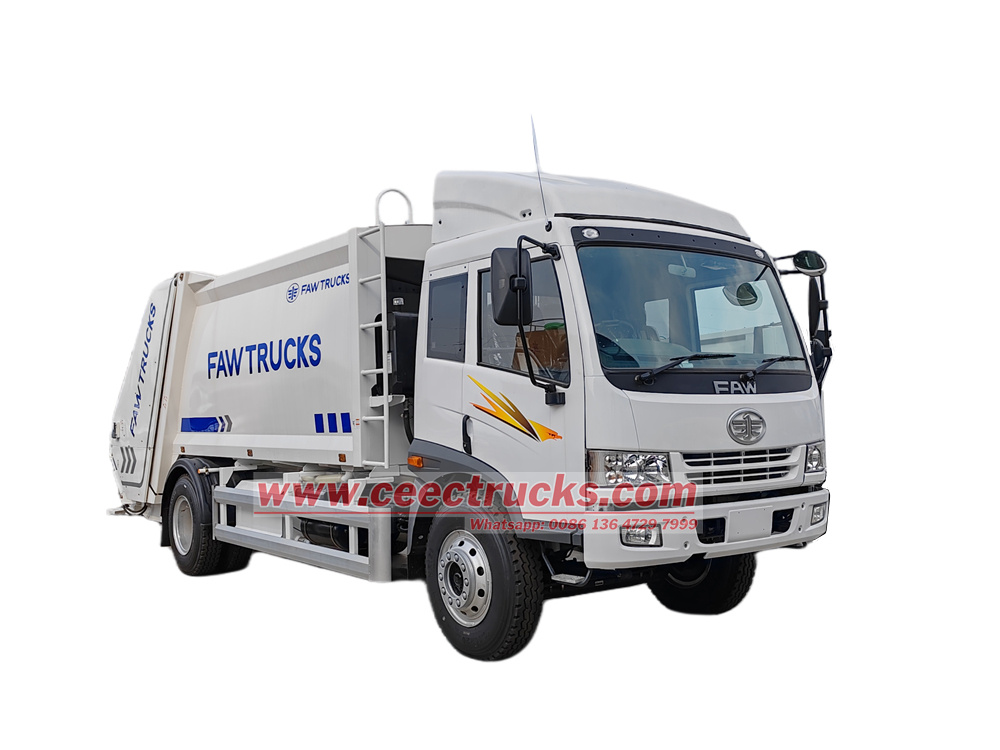 FAW J5K right drive RHD Refuse compactor truck
