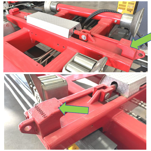 Cast part material box transverse locking device, which can switch the locking direction according to the box, allowing for both internal and external locking.