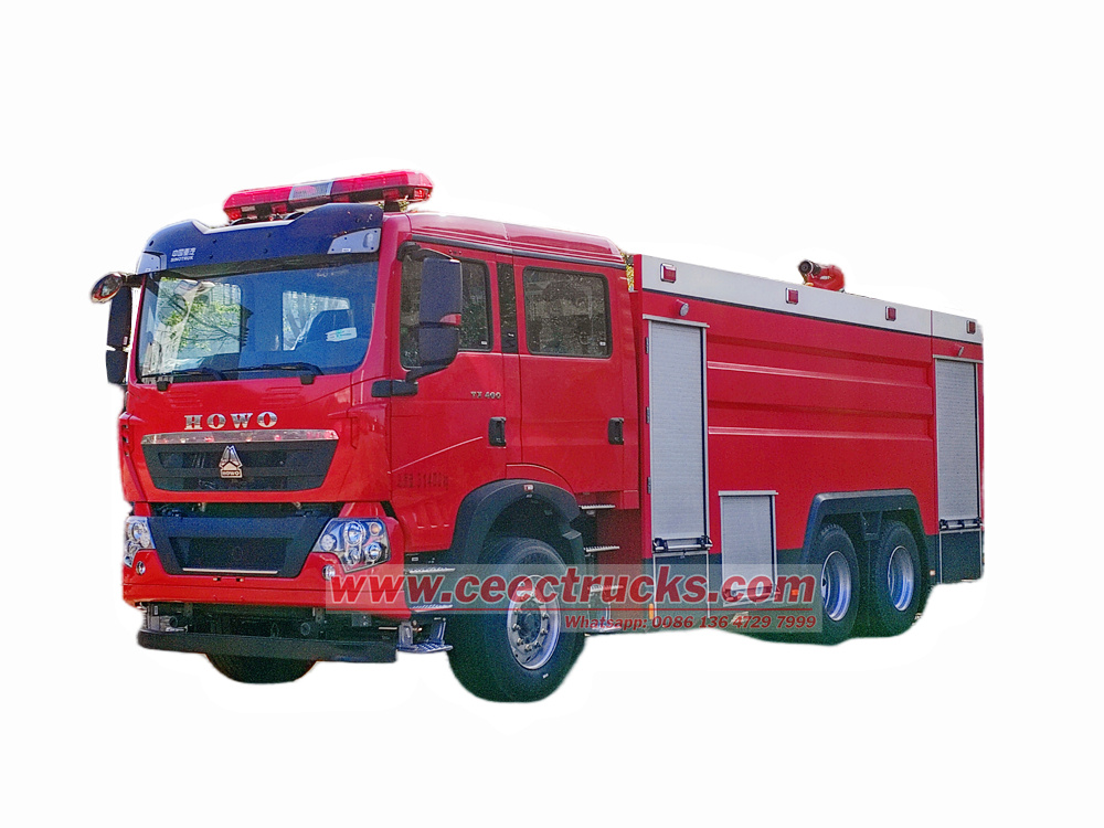 HOWO 6X4 12000 liters water fire rescue truck