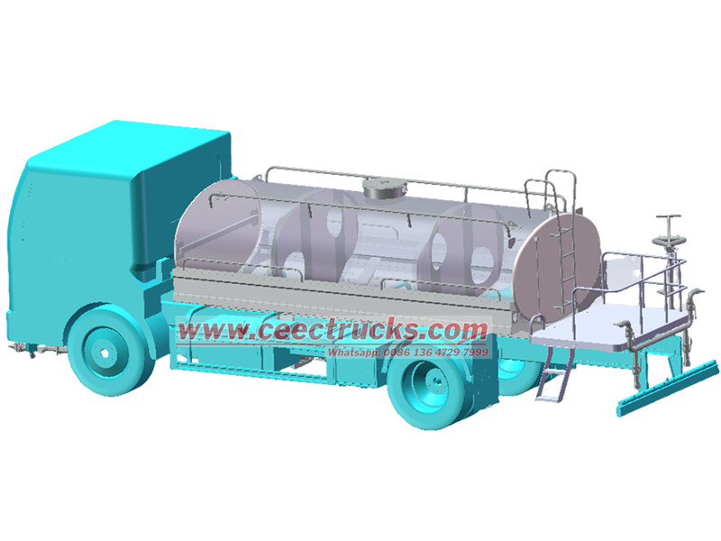 ISUZU 10000L water tank bowser truck 3D drawing