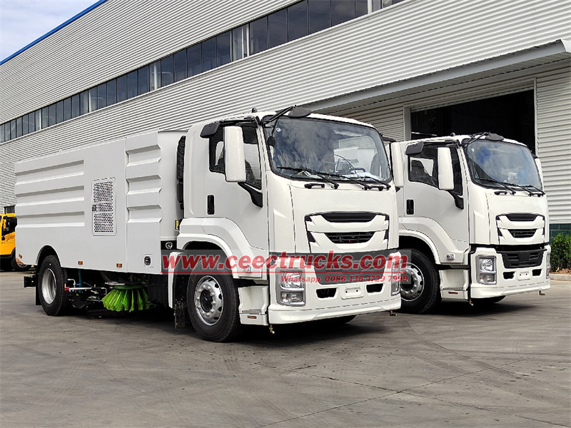 ISUZU 205HP road sweeper truck export Dubai ISUZU 205HP road sweeper truck export Dubai