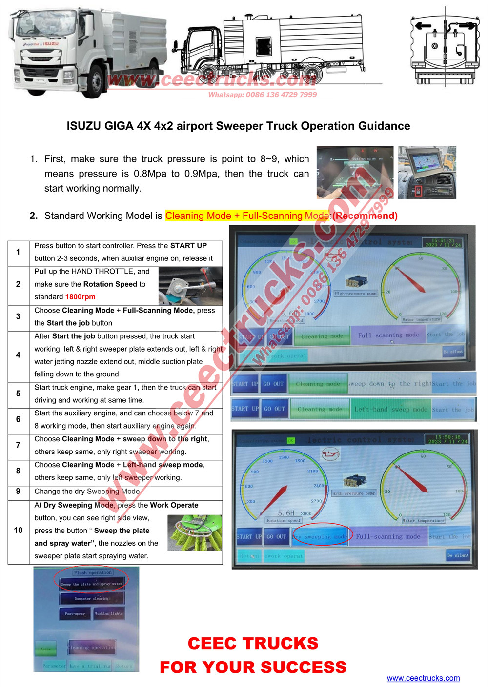 Isuzu FTR Airport cleaning sweeper Truck Operation Manual Isuzu FTR Airport cleaning sweeper Truck Operation Manual