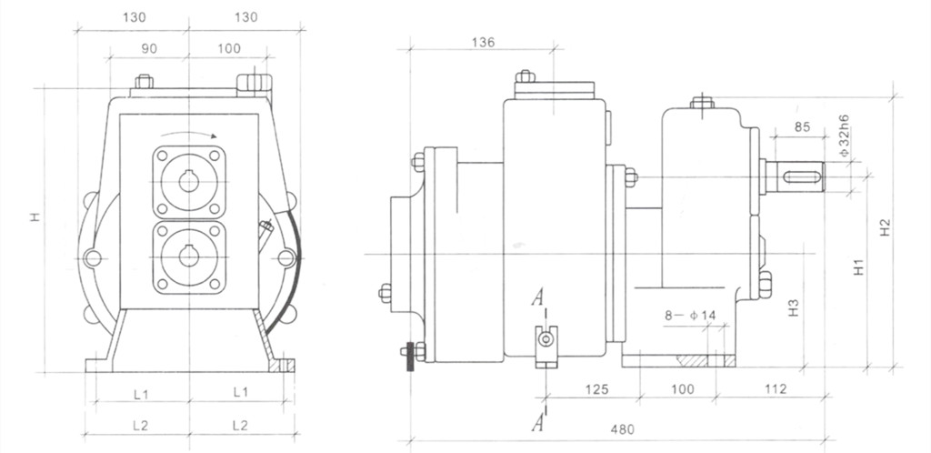 WEILONG water pump dimension
