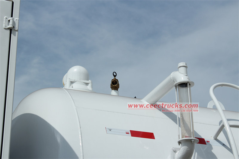 Air pressure relief valve and level indicator for safety