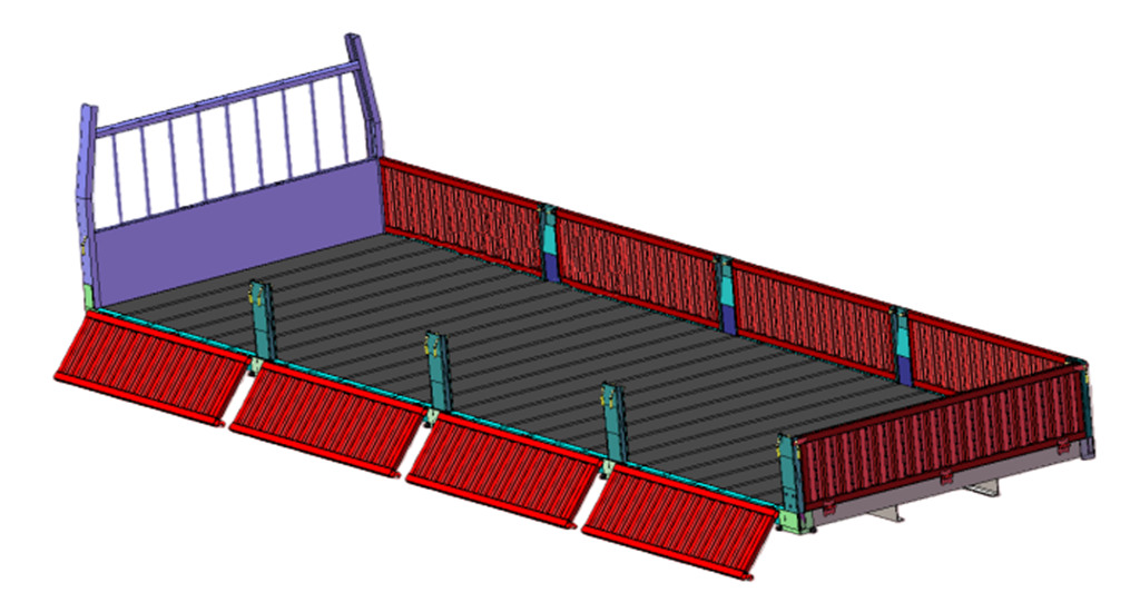 Dropside cargo body for ISUZU crane truck Dropside cargo body for ISUZU crane truck