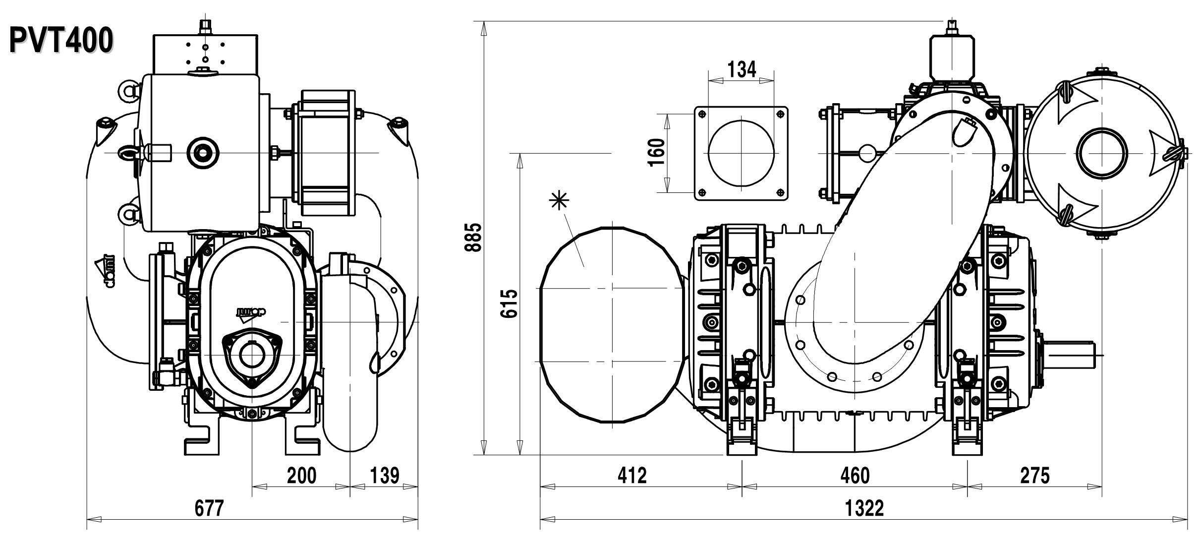 JUROP PVT400 vacuum pump drawing JUROP PVT400 vacuum pump drawing