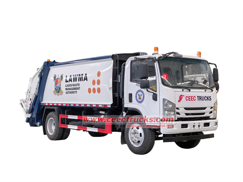 isuzu ELF rear loading garbage truck