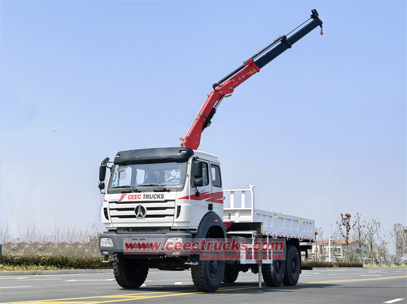 Beiben 6x6 dropside cargo crane truck