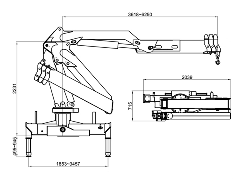 Beiben off-road 4-ton crane lorry