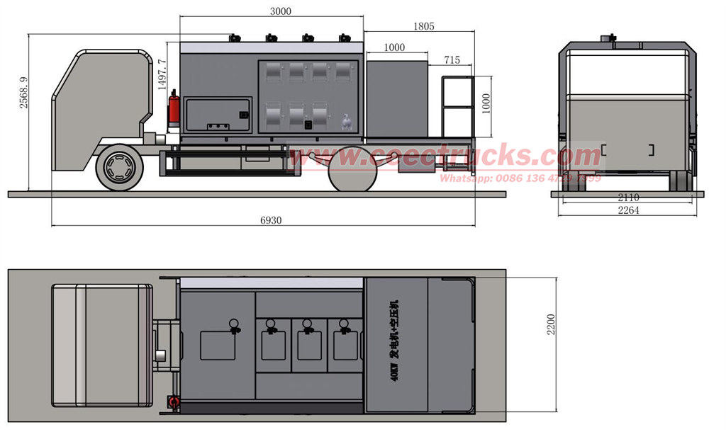 Isuzu lube service truck technical drawing