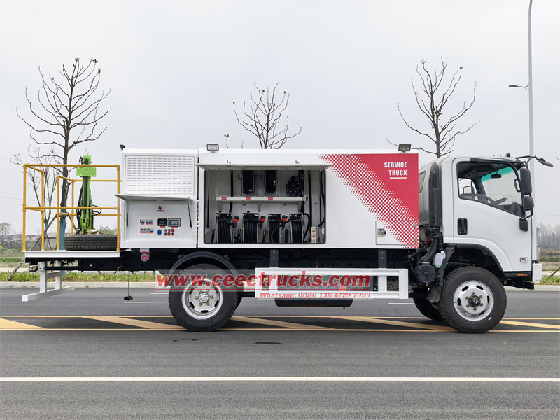 Isuzu NPR lube service and diesel combo truck