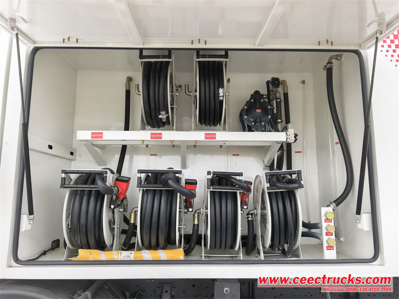 Multiple quantity refueling hose reel with gun