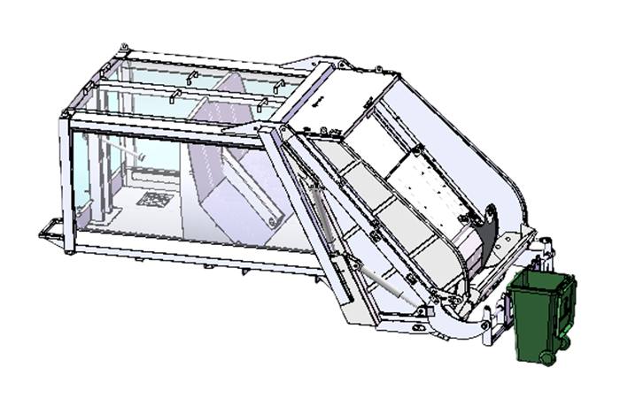 Garbage Compactor Truck structure drawing