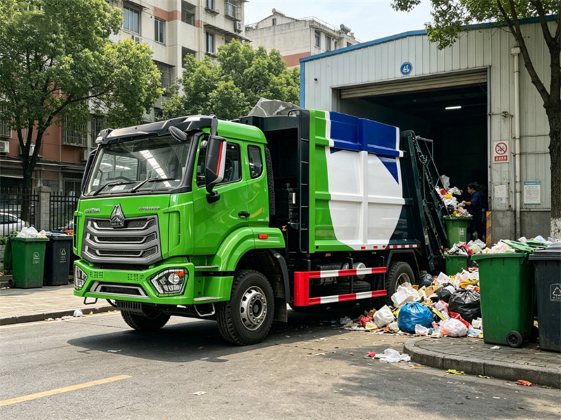 HOWO heavy garbage compactor truck