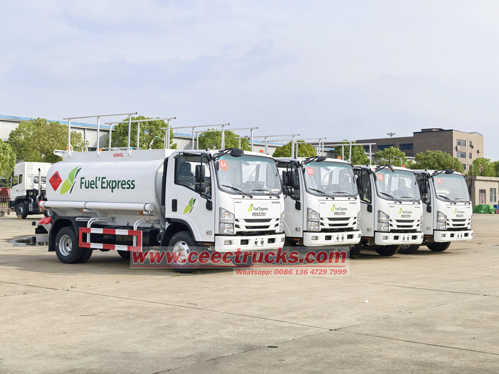 ISUZU NQR fuel delivery tanker trucks export Ecuador