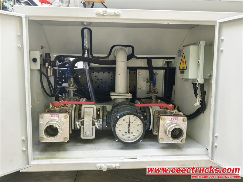 Pump in and out valve with flowmeter