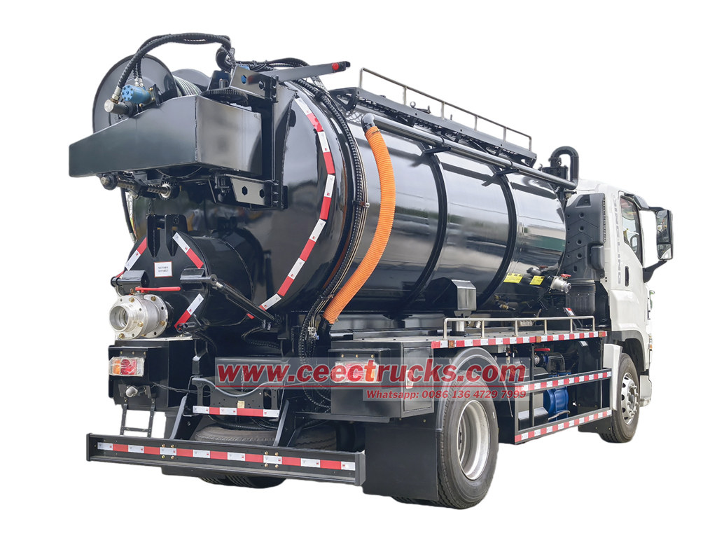 ISUZU combined jetting vacuum pumper truck