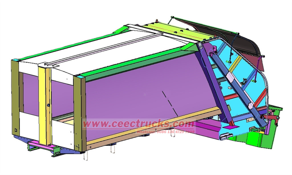 Compactor body kit 3D technical drawing