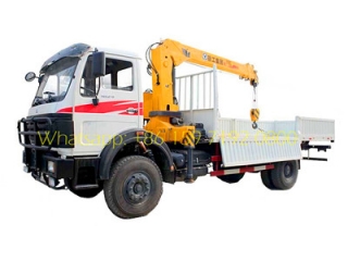 Best beiben 6 wheeler offroad mounted crane cargo truck