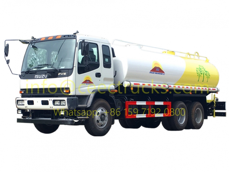Mongolia customer buy 4 units ISUZU FVZ fuel trucks on sale