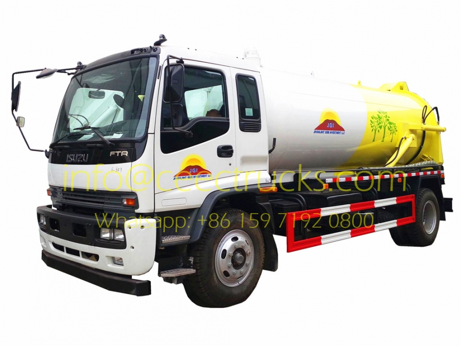 TOP quality ISUZU 10CBM vacuum sewage suction truck export Mongolia
