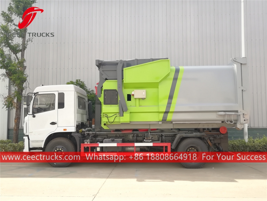Dongfeng Hook loader with compactor container