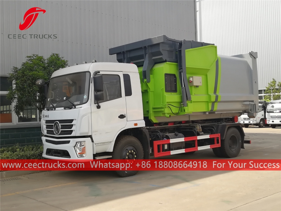 Dongfeng Hook loader with compactor container