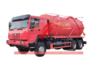 howo 6*6 drive vacuum sewage tanker truck