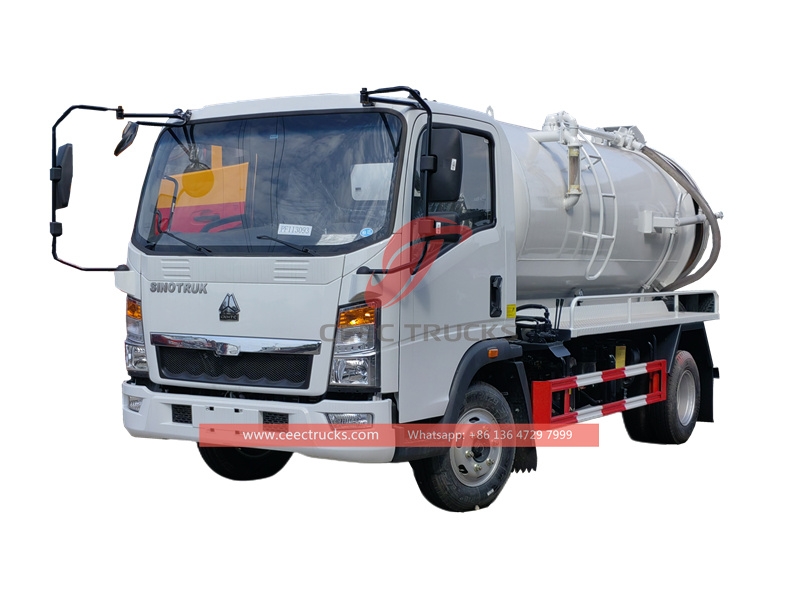 HOWO 4×2 left hand drive sewage suction truck made in China