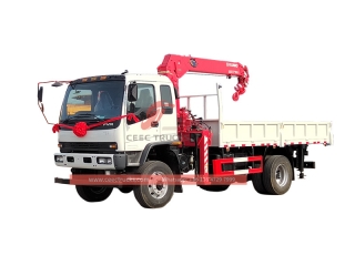 ISUZU FVR 4×4 Truck Mounted Crane UNIC 8 tons with factory direct sale