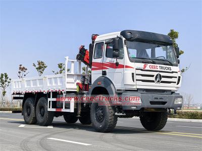 Beiben 6x6 AWD truck mounted knuckle crane