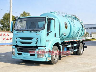 Isuzu 4HK1 205HP combined vacuum jetting truck 10+5cbm