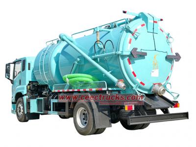 Isuzu 4HK1 205HP combined vacuum jetting truck 10+5cbm