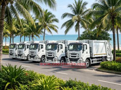 Isuzu 6HK1 300HP truck mounted garbage compactor