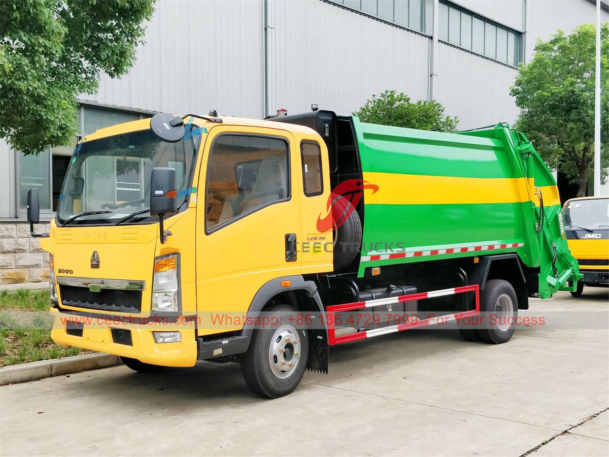 HOWO 8cbm RHD Garbage Compactor Truck for export
