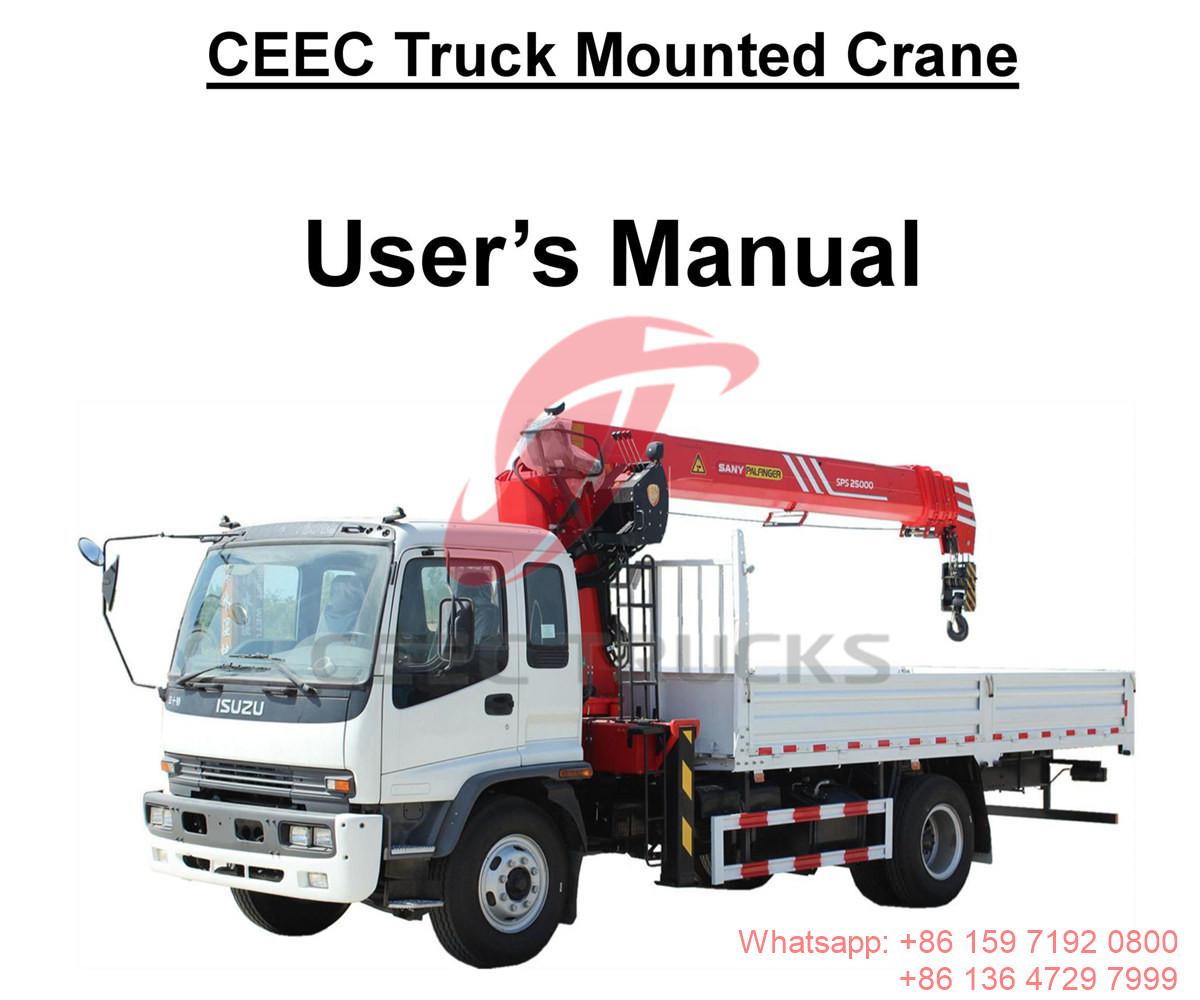 Philippines--ISUZU crane truck with 10Tons Palfinger boom crane manual