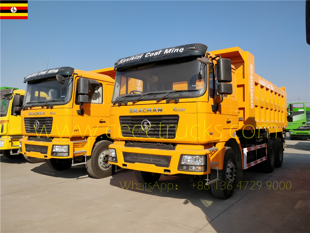 Uganda customer buy 3 units shacman RHD tipper trucks