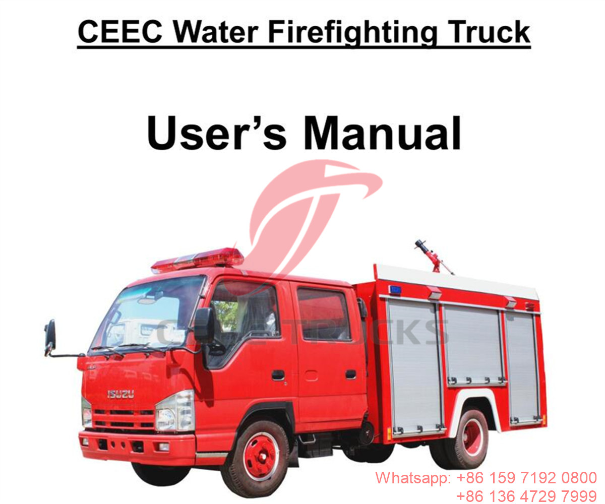 Philippine--ISUZU 3CBM water firefighting truck manual