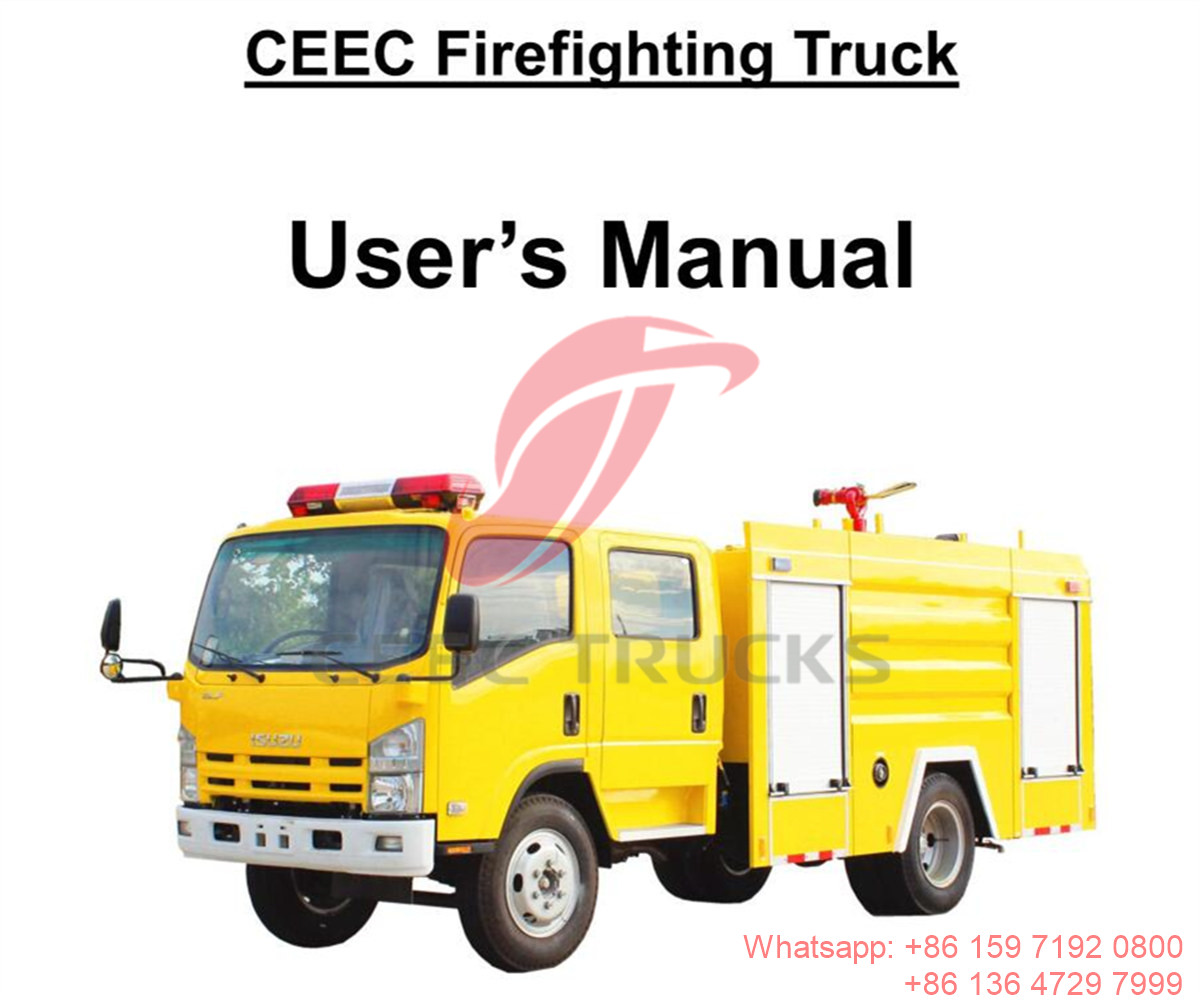 Dubai--ISUZU ELF 5CBM water firefighting truck manual