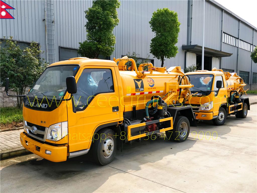 Nepal customer buy 5 units mini Foton vacuum sucker truck
