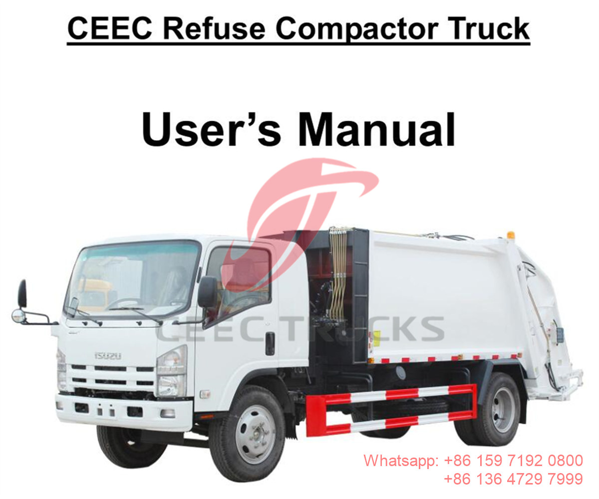 Cape Verde--ISUZU ELF 8CBM garbage compactor truck manual